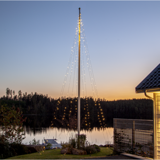 Fahnenmast-Lichter Shiny Warm White