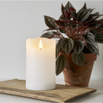 LED Stumpenkerze Flamme Rustic