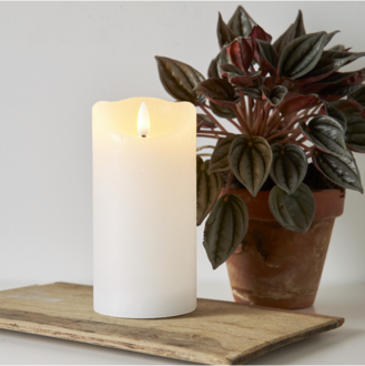 LED Stumpenkerze Flamme Rustic